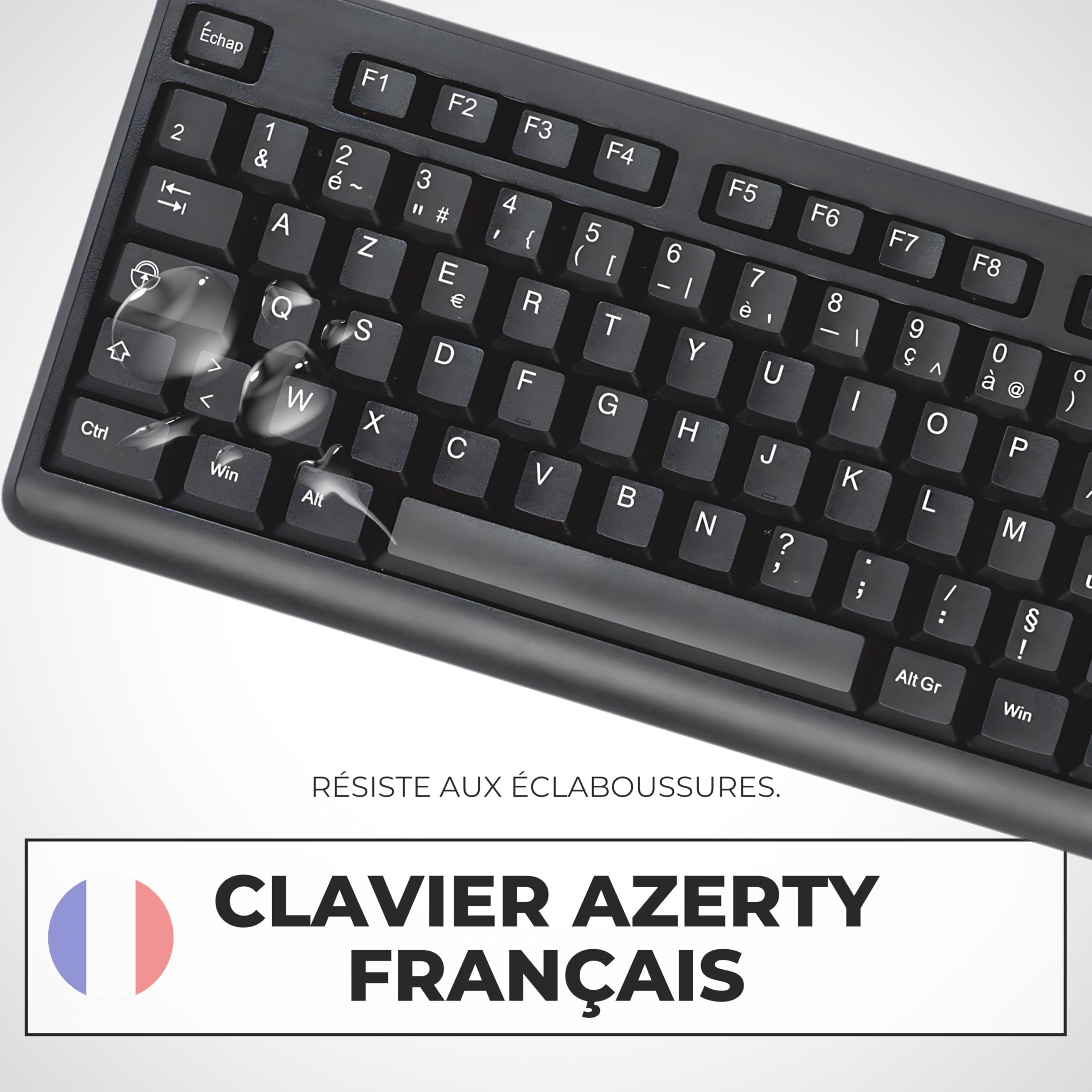 apm 100040 Wired Keyboard Mouse Pack, French Azerty Keyboard and